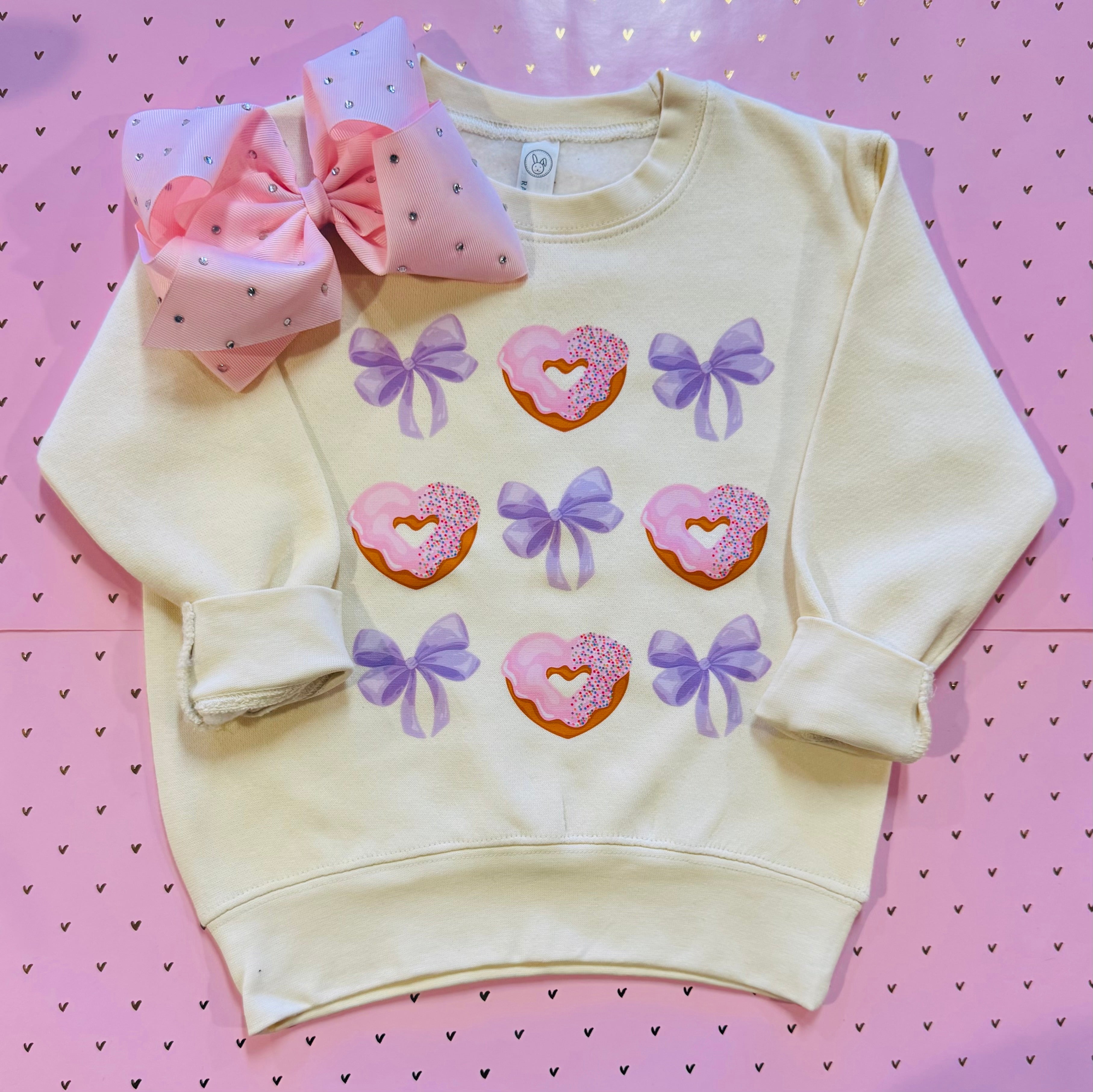 Heart Donuts & Bows Sweatshirt/Tee