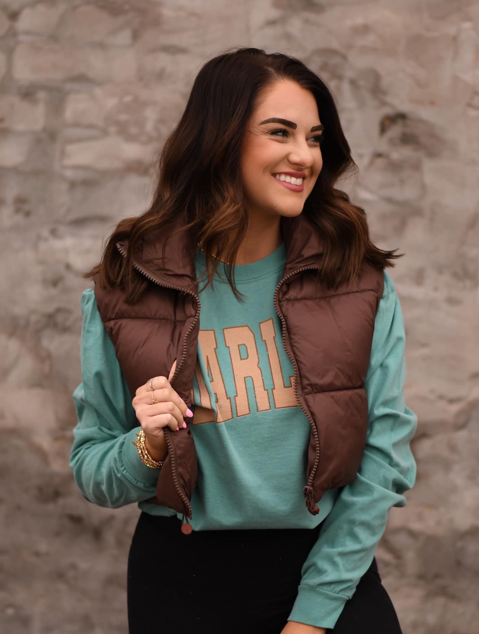 *SALE* RTS Brown Cropped Puffer Vest