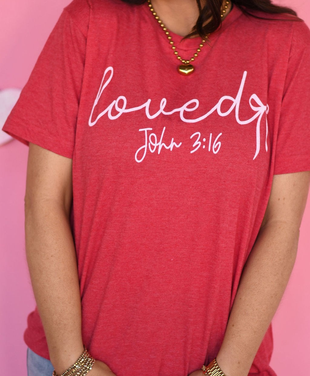 Loved John 3:16 Bow Tee