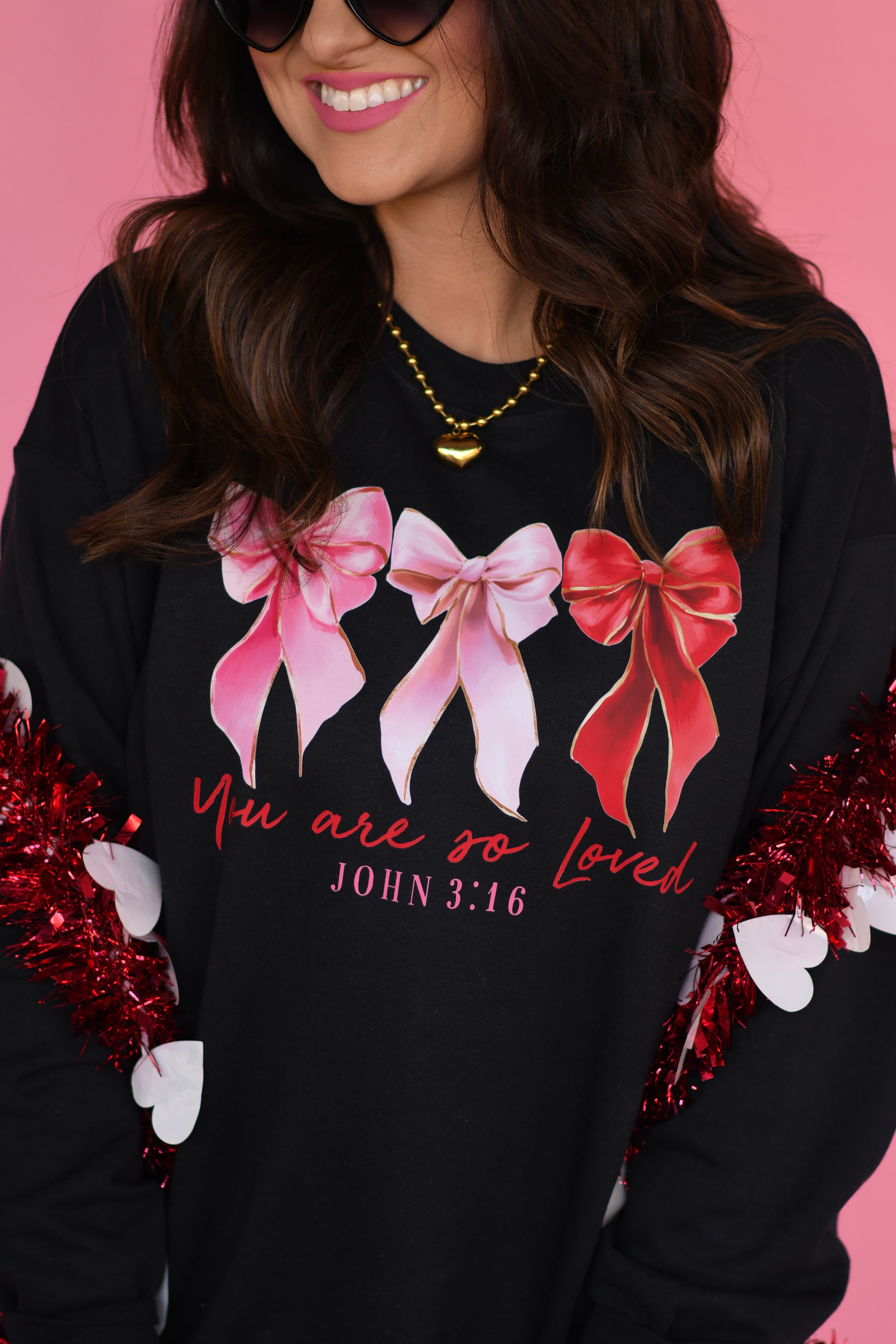 You Are So Loved Three Bows Sweatshirt