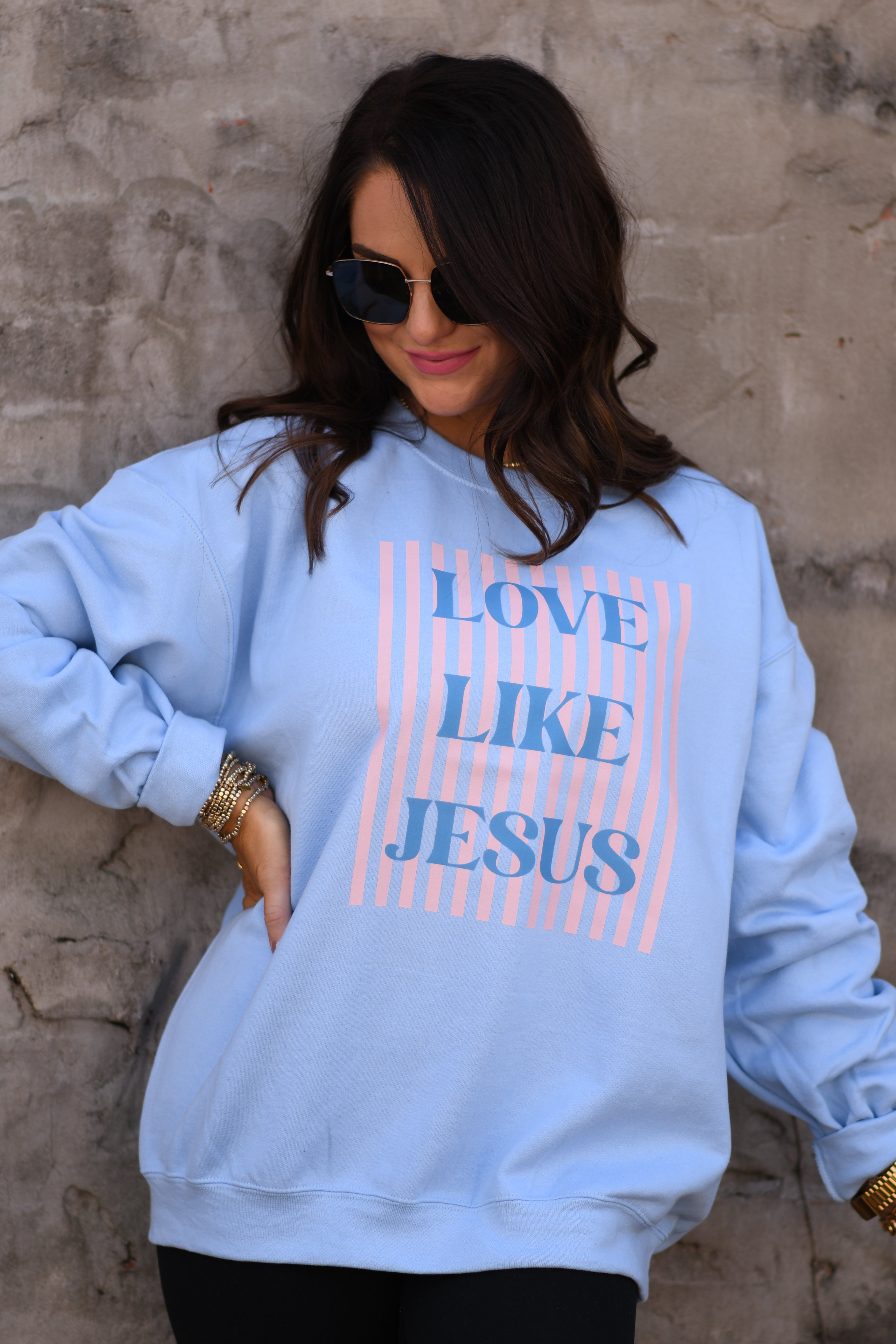 Love Like Jesus Stripes Sweatshirt / Tee
